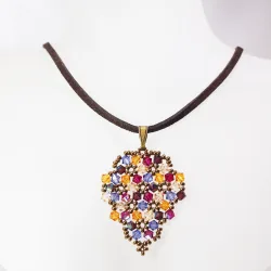 Pendant 65cm - Malvina Grapes-Chocolate Suedine - Pendant 65cm - Laiton bronze
